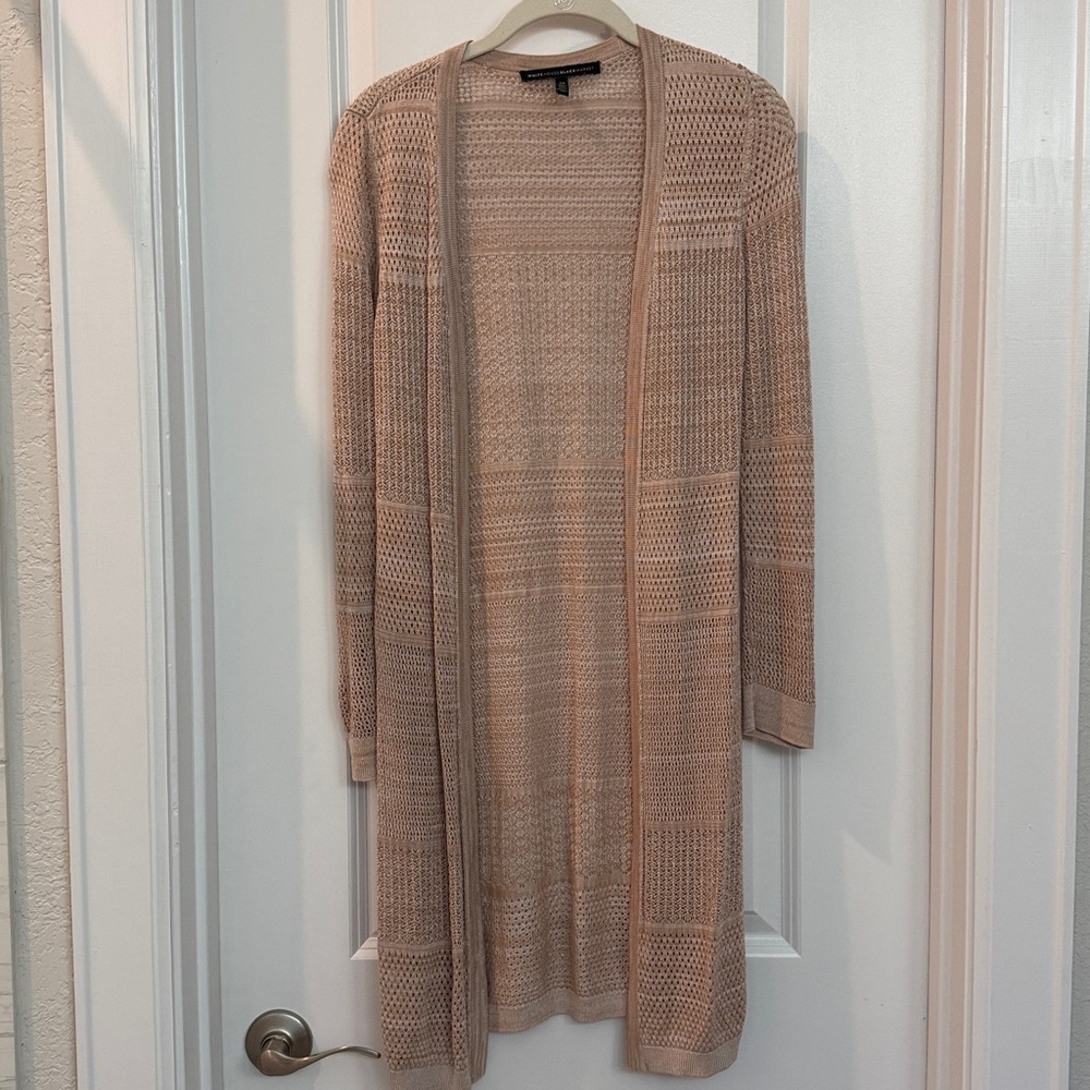 White House Black Market Beige Knit Top